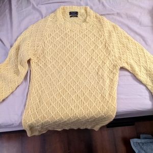 Zara Yellow Open Knit Italian Wool Sweater
